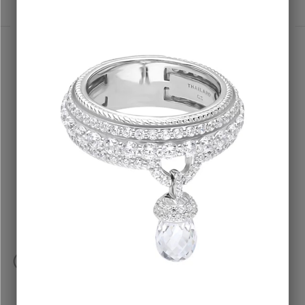 Judith Ripka Sterling Silver & Diamonique Briolette Ring